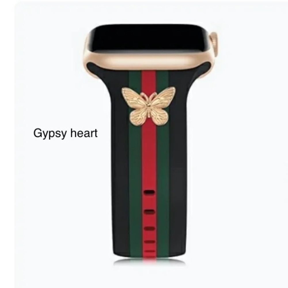 GG STYLE Apple Watch Band With Gold plated charm - Picture 2 of 3